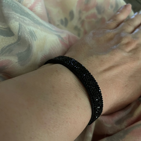 Sparkling wrist bands in silver and black. 12.00 for both. - Picture 2 of 3